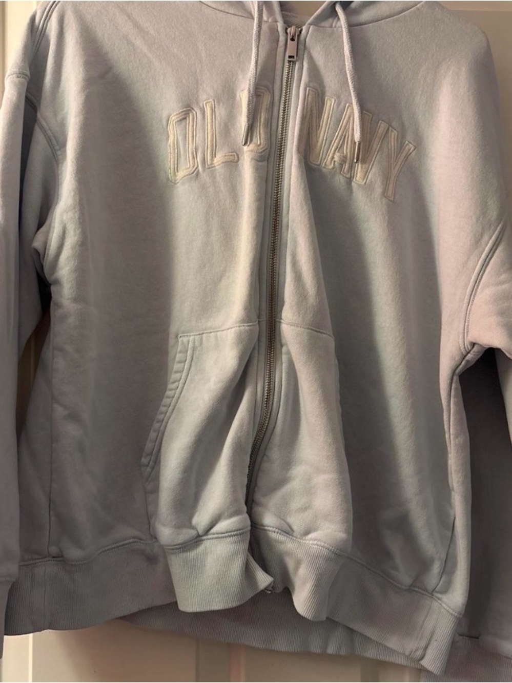 Old Navy Pale Blue Sherpa-Lined Zip Hoodie